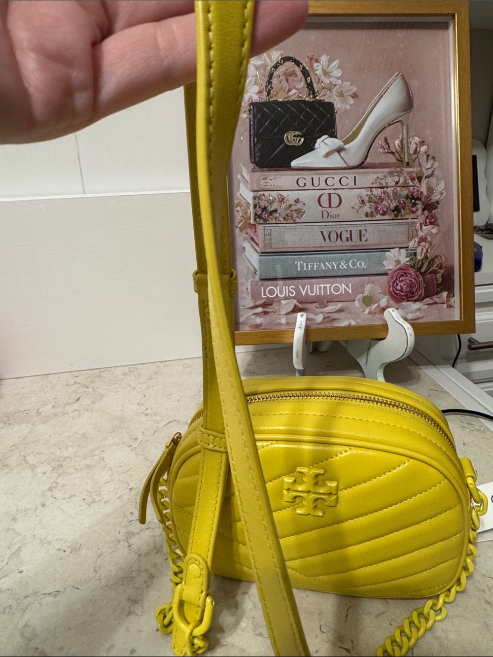Tory Burch Kira Lemon Quilted Leather Crossbody NWT and Dusty - Picture 4 of 6